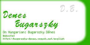 denes bugarszky business card